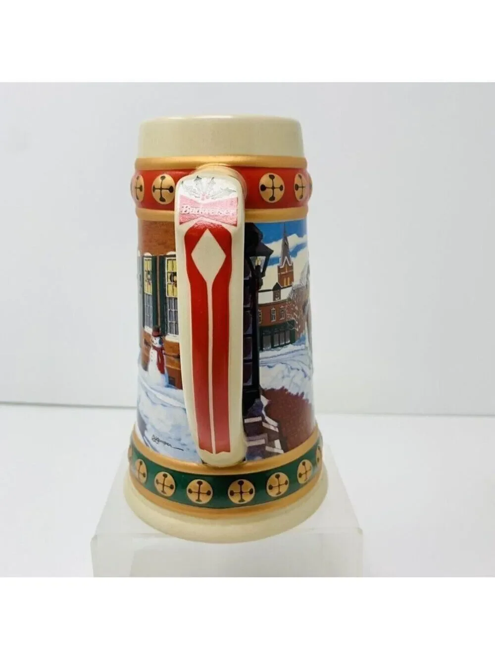 Budweiser Holiday Stein Collection Hometown Holiday Sleigh Bell Clydesdale Horse
